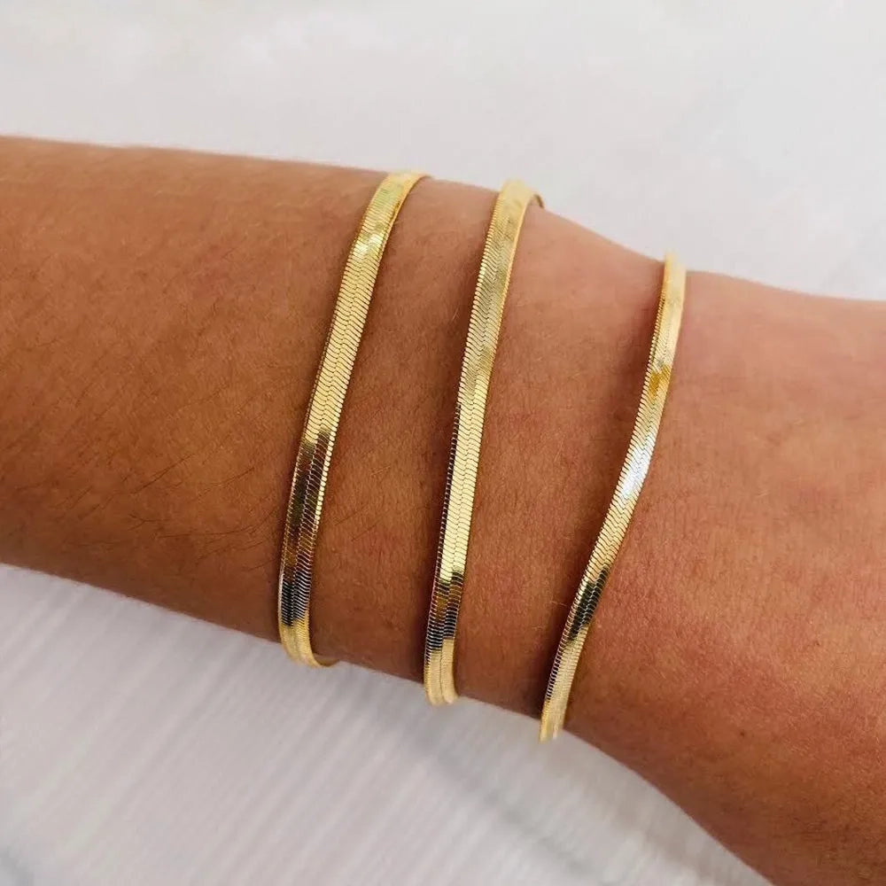 Gold Snake Chain Bracelets Various Styles