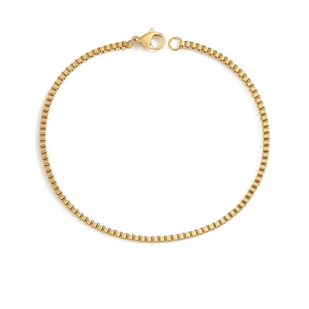 Bracelet Gold Box Chain Various Styles